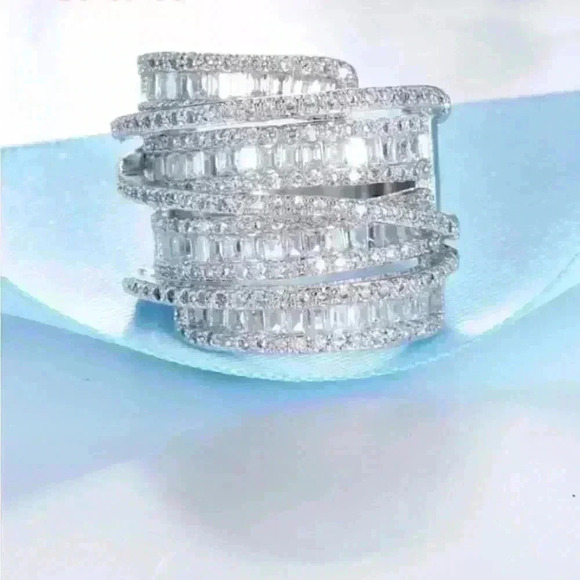 New 6.4 CT 925 Sterling Silver Diamond Ring - Picture 13 of 16